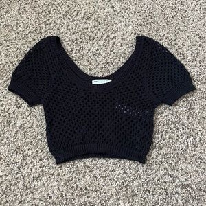black crochet top